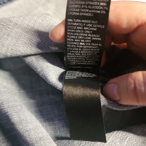 Black And White Classic Blue Denim Split Skirt Sz 12 - Picture 8 of 11